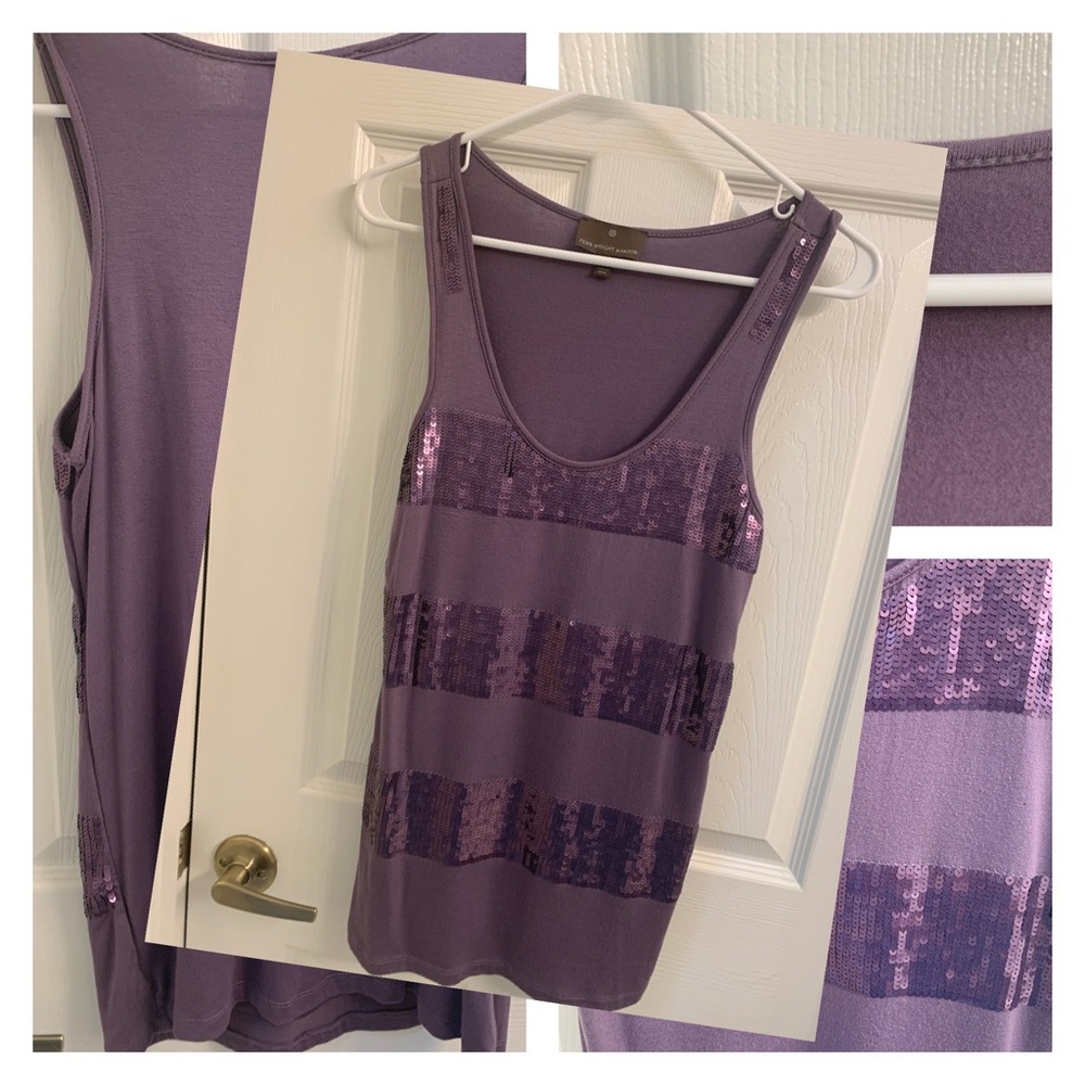 Purple sequins tank top - Size M
